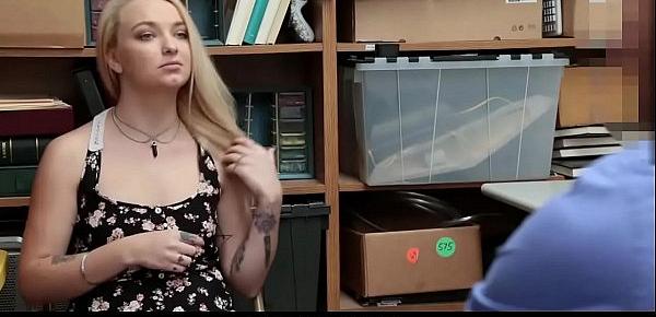  Hot Blonde Thief Blackmailed and Fucked